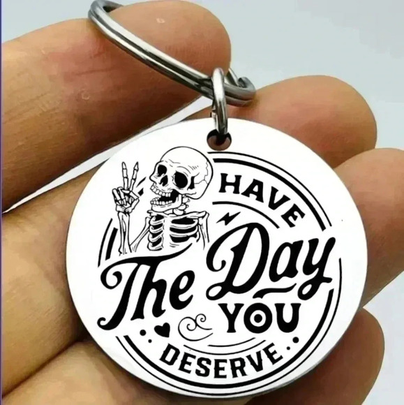 Have the day you deserve Hot Skull Keychain - Picture 1 of 1